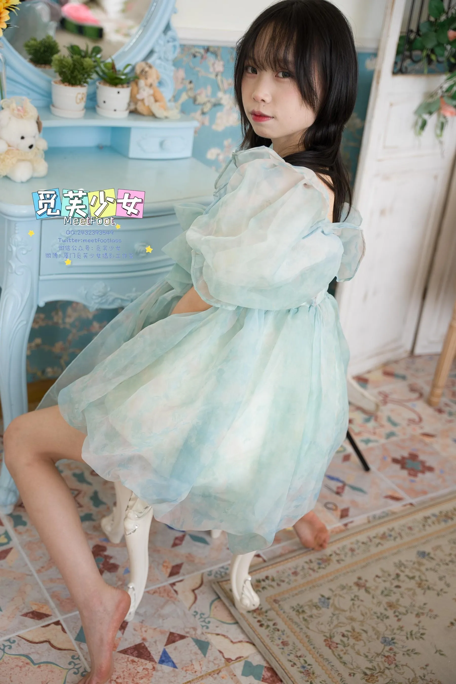 觅芙少女 NO.033 小婉-一袭蓝色纱裙构筑今晚浪漫的梦境-PIC [249P]插图2